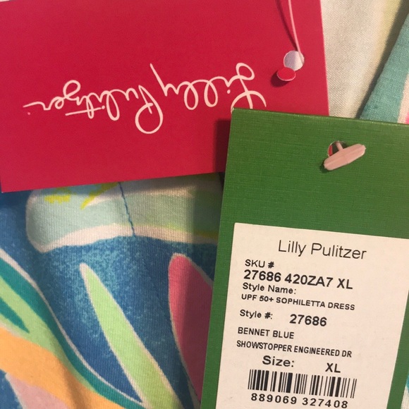 SOLD-Lilly Pulitzer flamingo 🦩 bennet blue dress - Picture 10 of 10